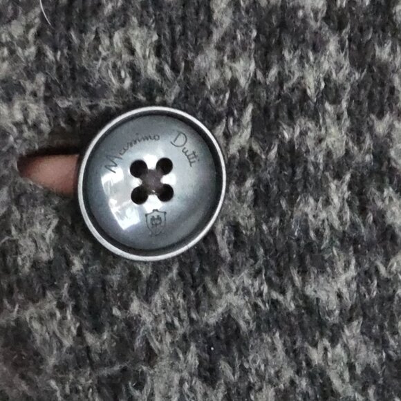 MASSIMO DUTTI | Wool Angora Yak knit cardigan Blazer Houndstooth Gray Sz M - Picture 5 of 8